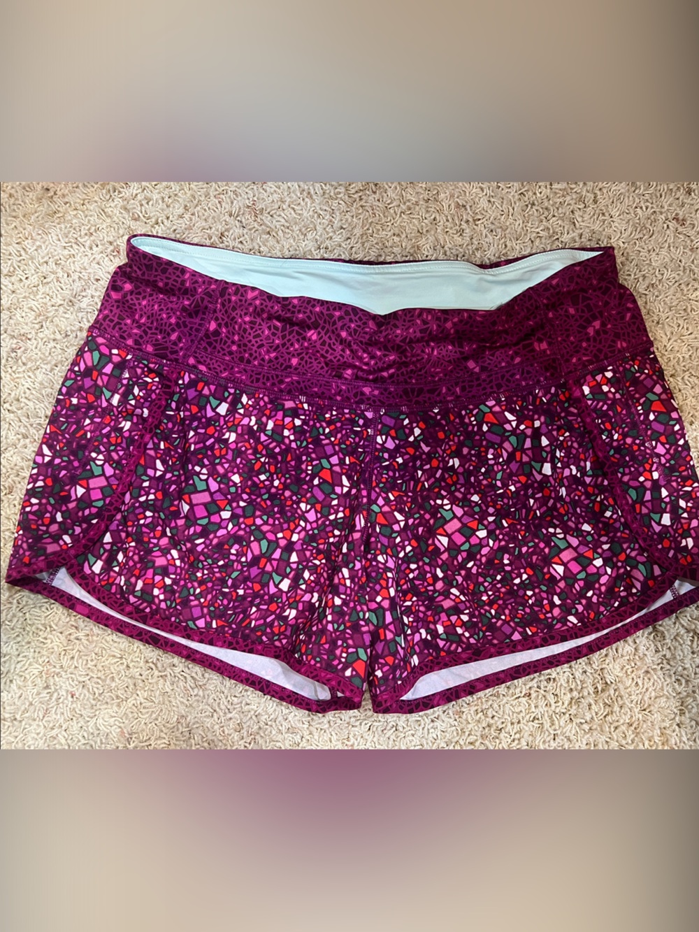 Lululemon Magenta Mosaic Run Times Short